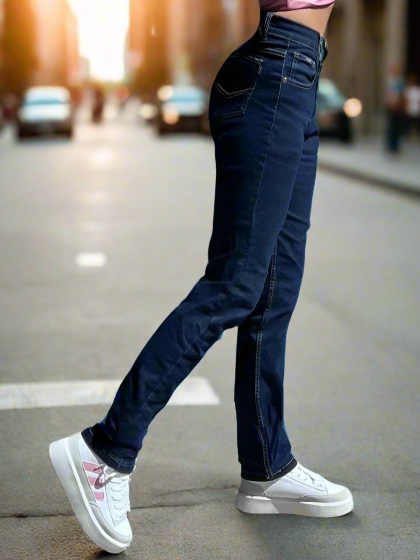 PDMX Jeans: Jeans slim fit azul noche para mujer moderna