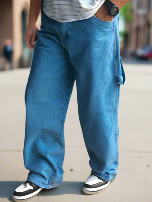 Baggy Jeans Hombre Estilo Casual en Azul Cielo