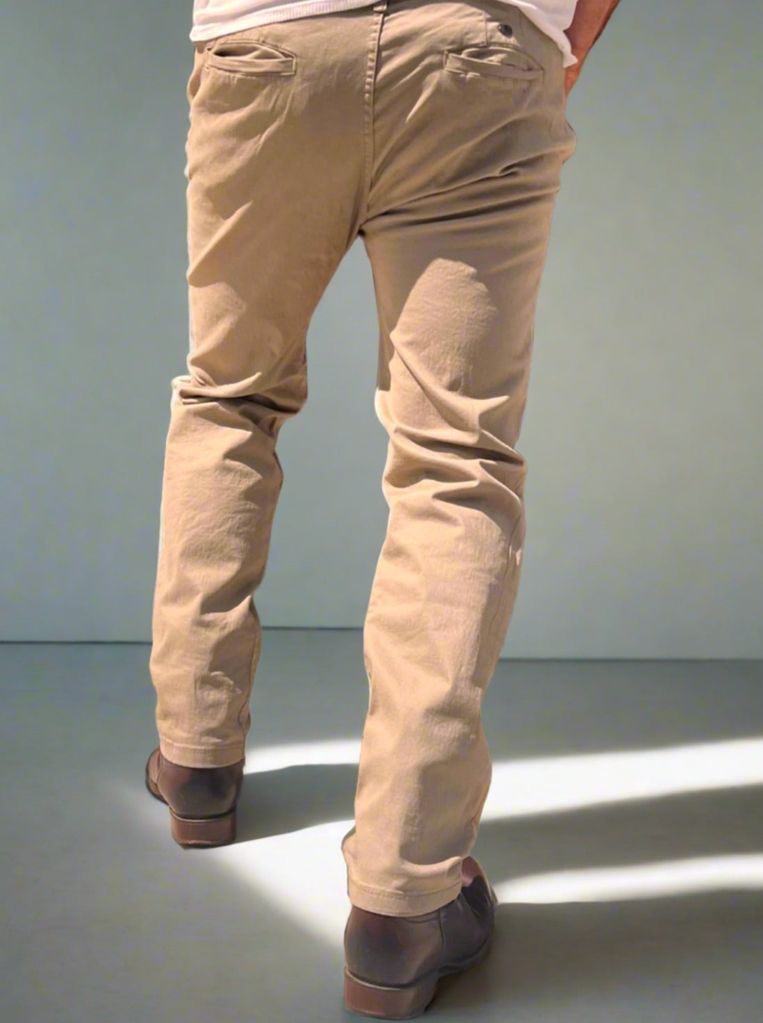 Pantalones Chinos Camel Gabardina para Hombres