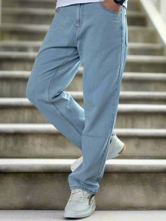 Jeans Boyfriend Azules Regulares PDMX para hombre - Estilo casual de alta calidad