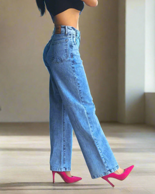 Jeans PDMX corte baggy color azul claro vintage