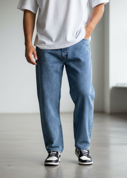 Jeans baggy estilo urbano para hombre - detalle trasero