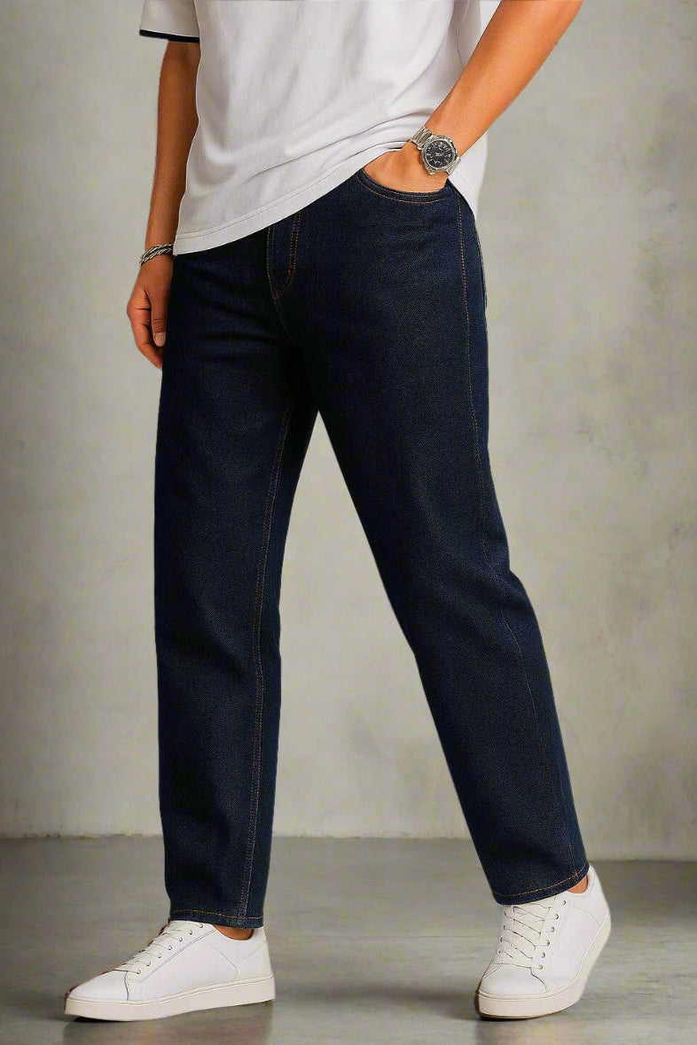 Jeans Mom NorEdge Indigo Black para hombre, mezclilla premium