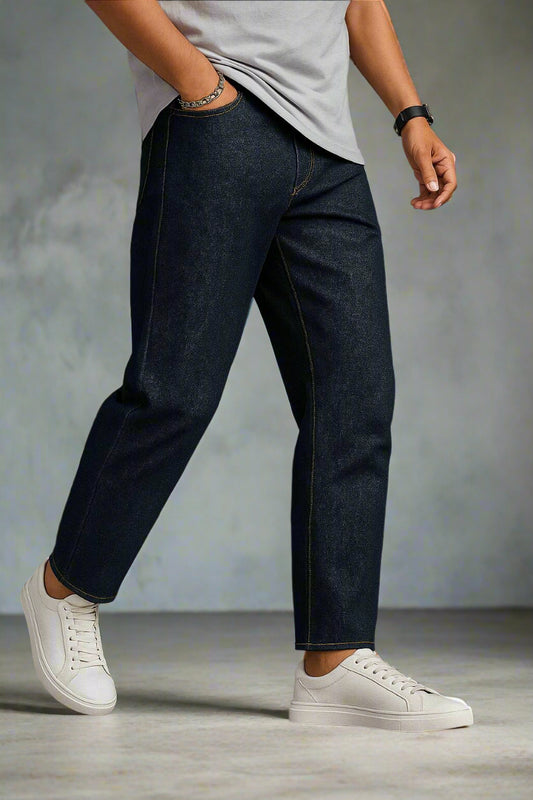 Vista lateral de jeans NorEdge Indigo Black para hombre