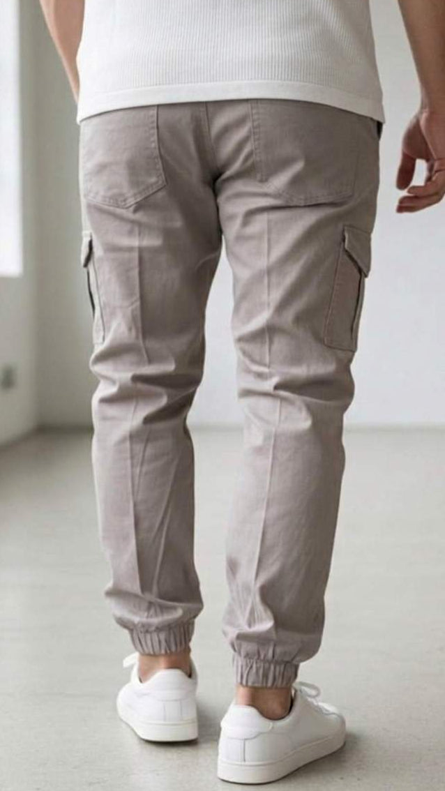 Pantalones de mezclilla tipo jogger cargo gris PDMX Jeans