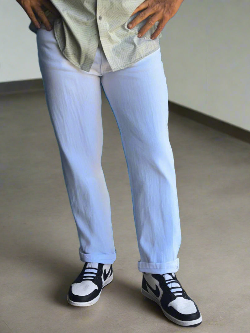 Mom jeans blancos para hombre PDMX en mezclilla premium