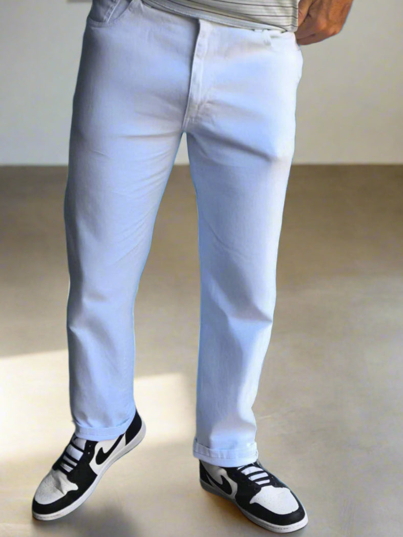 Jeans blancos corte mom fit para caballero PDMX
