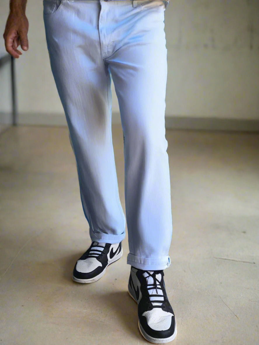 Mom jeans blanco hombre estilo relajado PDMX