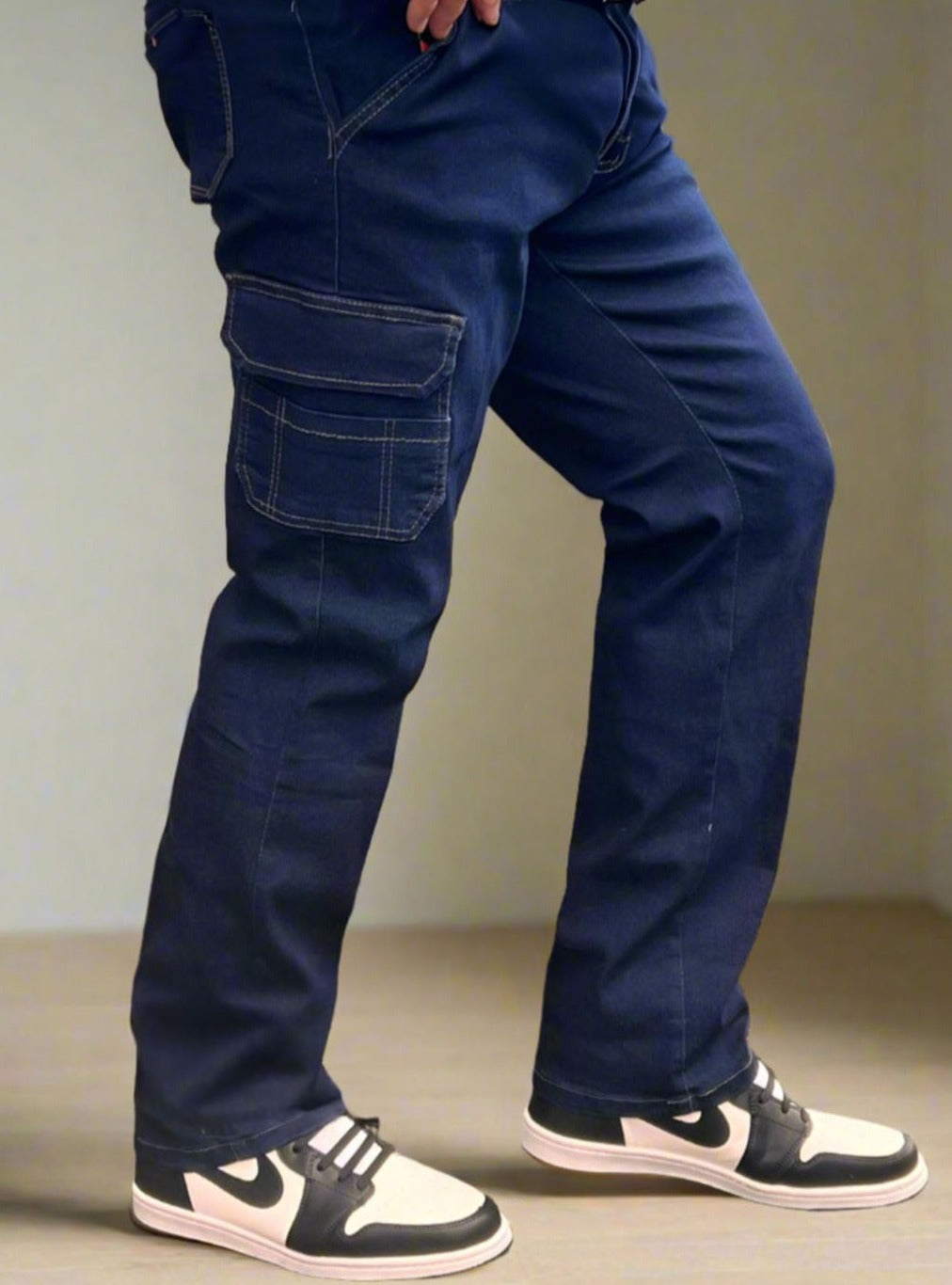 Estilo moderno de pantalones cargo azul oscuro para hombres en Monterrey