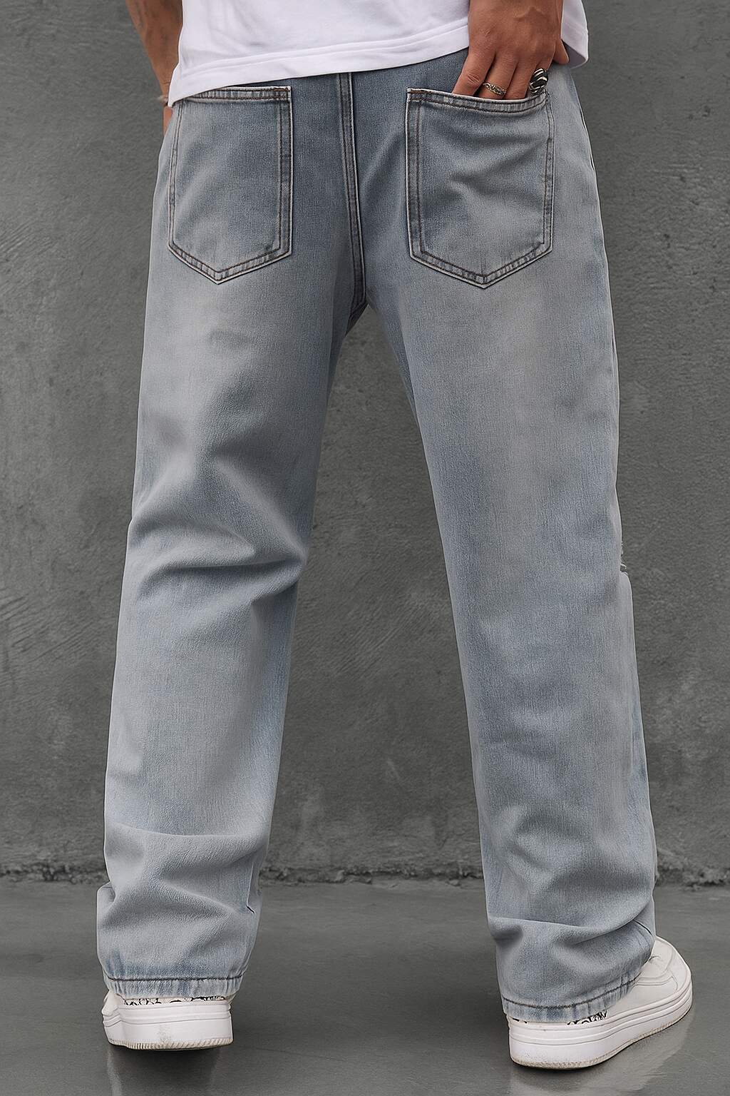Pantalones Cargo Rotos Grises de PDMX - Estilo rebelde y cómodo