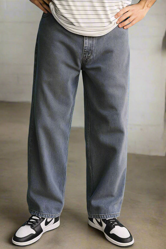 denim gris claro baggy jeans hombre