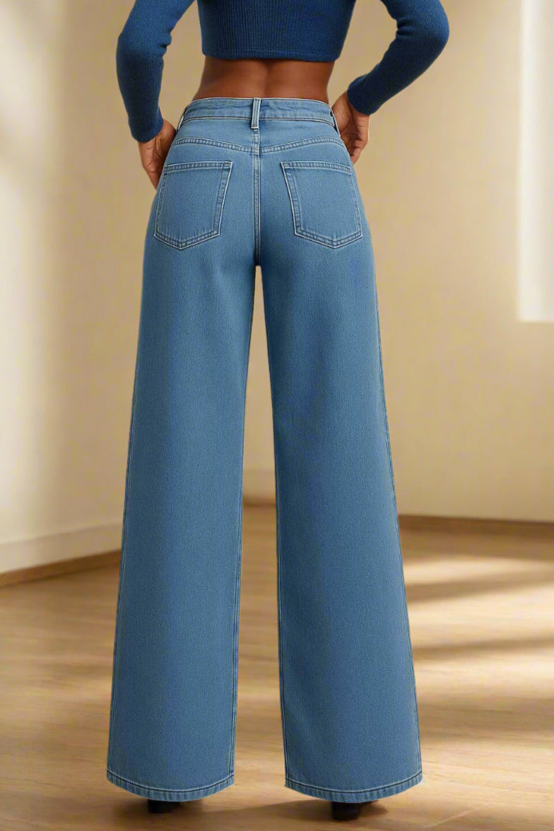 Baggy Jeans Mujer Azul Desgastados