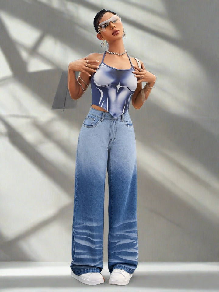 90'S Baggy Regular Jeans Mujer: Perfect Vintage Blue Jeans for