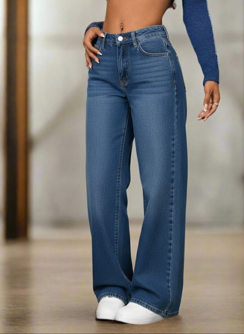 Jeans Baggy Azules Desgastados para Mujer en PDMX