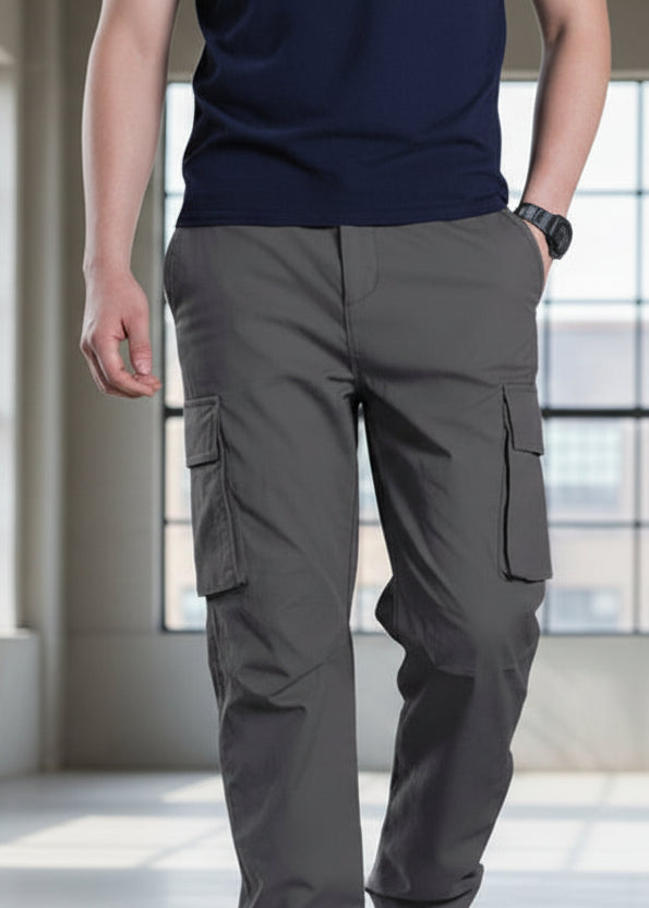 Pantalones Cargo Gris Oscuro para Hombre Gabardina
