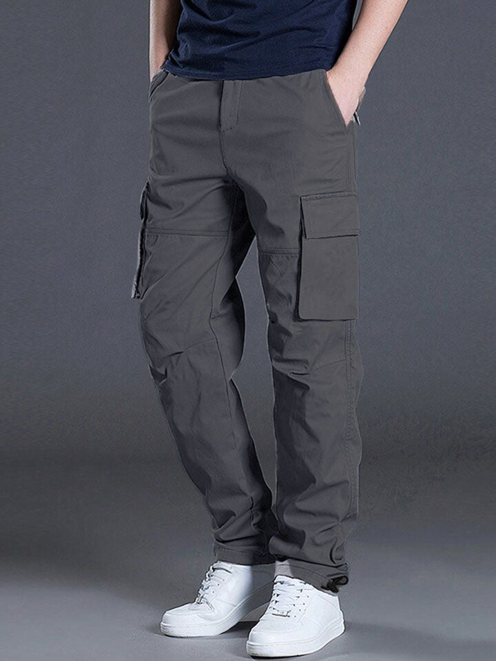 Pantalones Cargo Gris Oscuro Regulares para Hombre