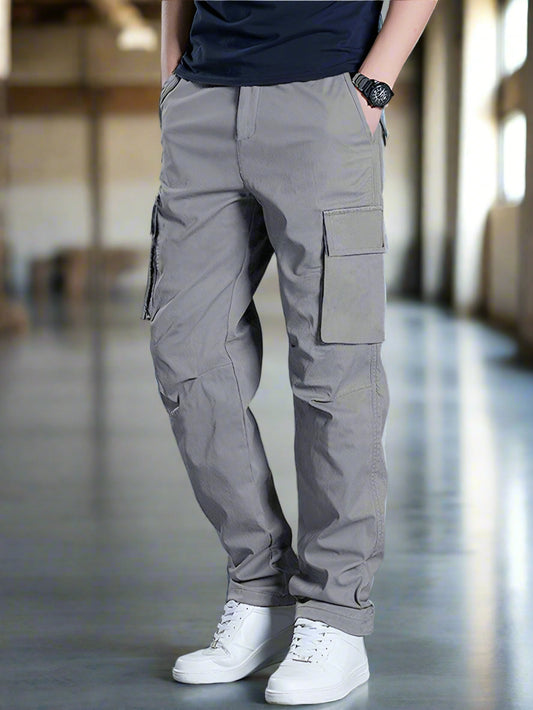 Pantalones Cargo Regulares para Hombre en Color Gris
