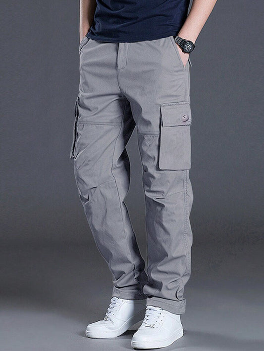 Pantalones Cargo Regulares para Hombre en Color Gris