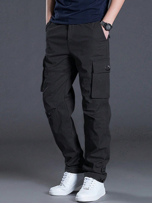 Pantalones Cargo Negros Regulares para Hombre - Vista Frontal