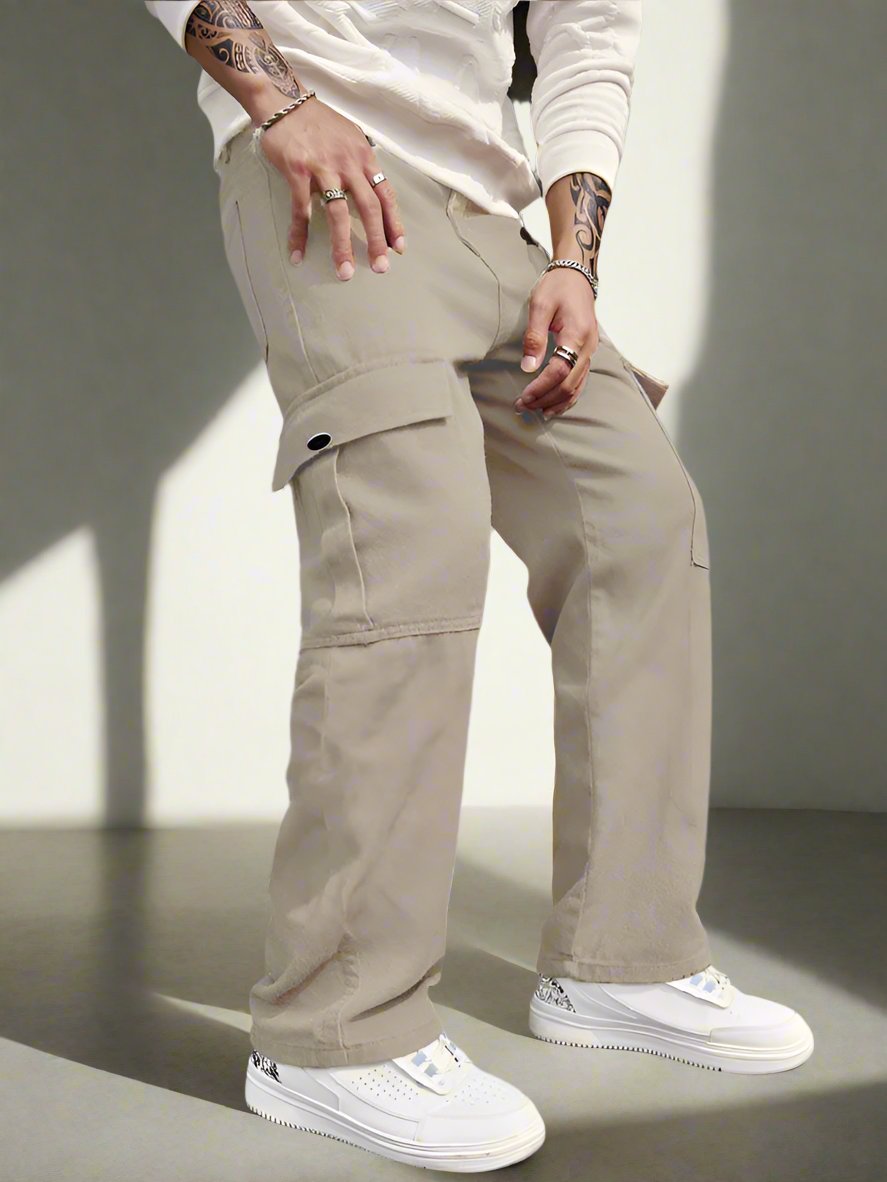 Pantalones Cargo Hombre Color Canela Regulares