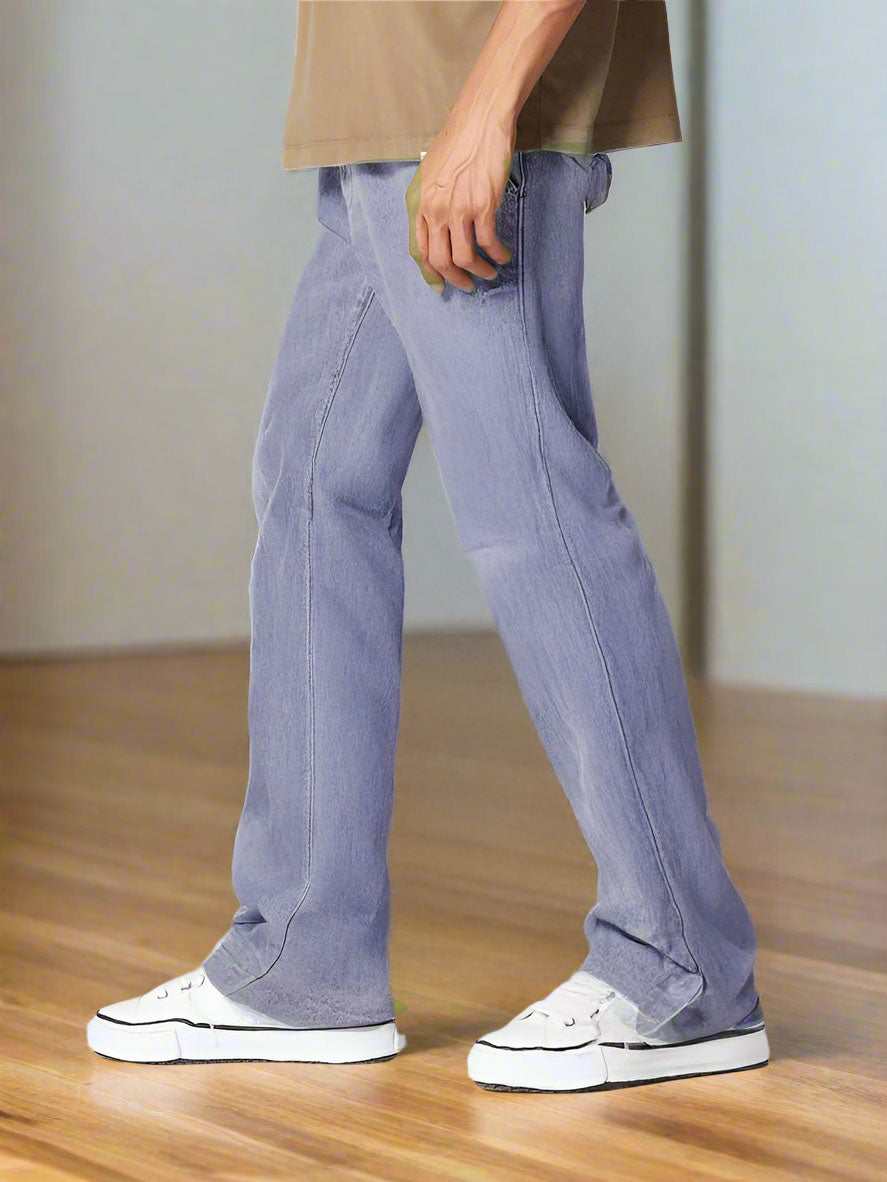 Moda Masculina Retro: Jeans de Campana Azul Cielo PDMX