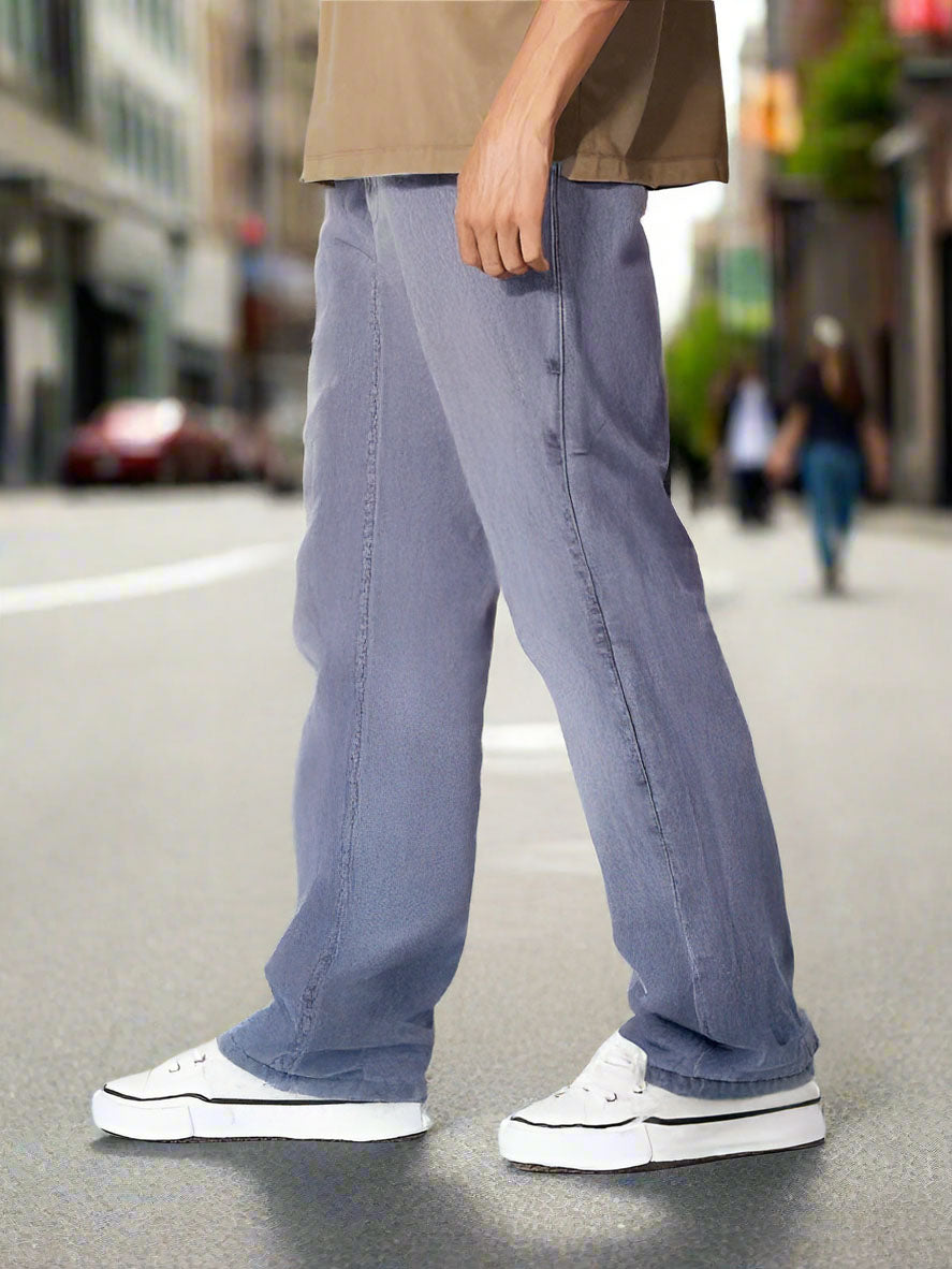 Jeans de Campana Azul Cielo para Hombre en Estilo Retro PDMX