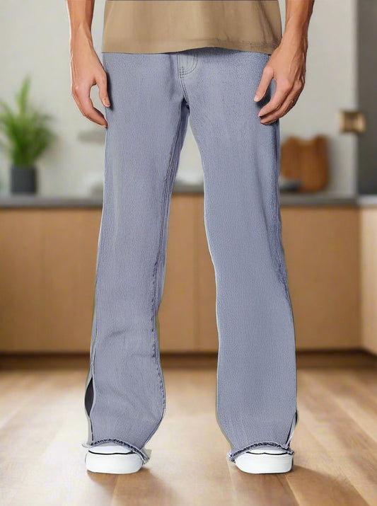 Jeans de Campana Azul Cielo para Hombre en Estilo Retro PDMX