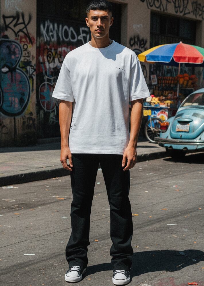Jeans de Campana Negros para Hombre de Corte Rotos
