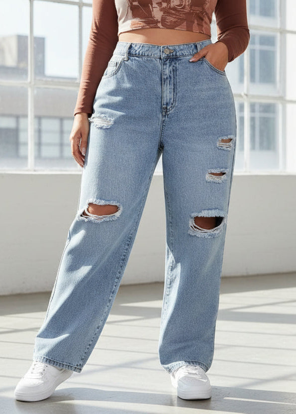 Baggy Jeans Azul Roto