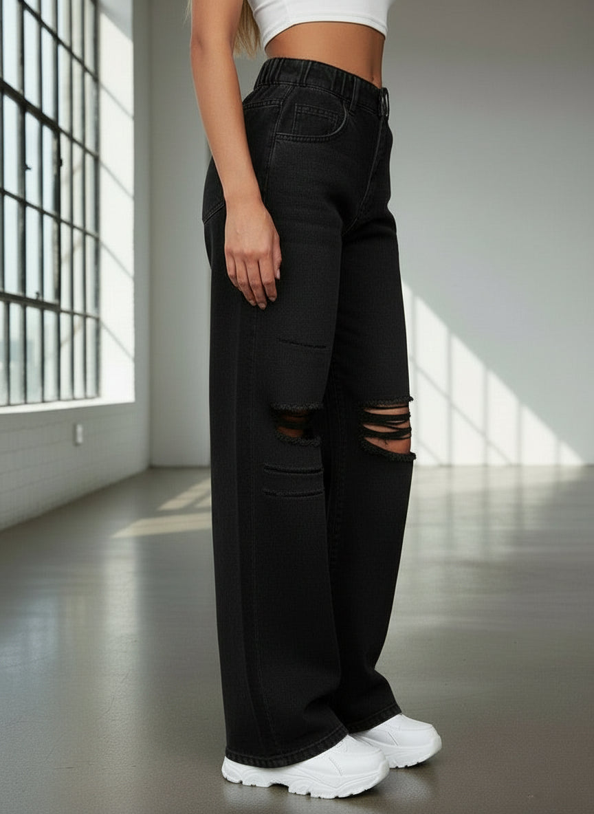 Pantalones Baggy Mujer Negros con Rotos PDMX Jeans

Jeans Negros Baggy con Desgastados Mujer PDMX Jeans