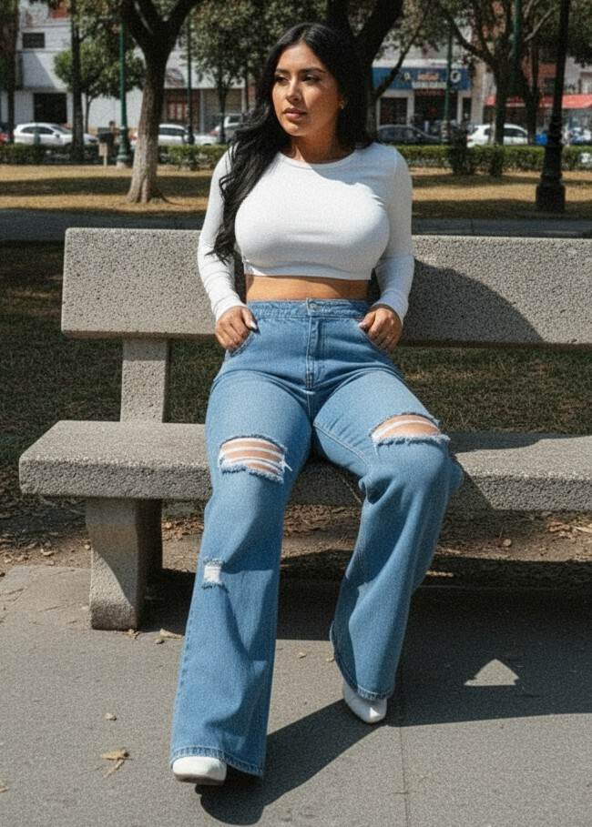 Jeans Boyfriend Mujer Tiro Alto Azul PDMX Jeans