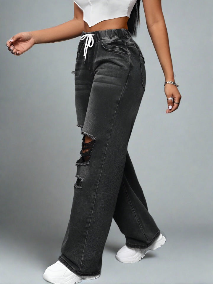 Pantalon Baggy Jeans Pantalones Con Rotos Para Mujer Baggy Jeans