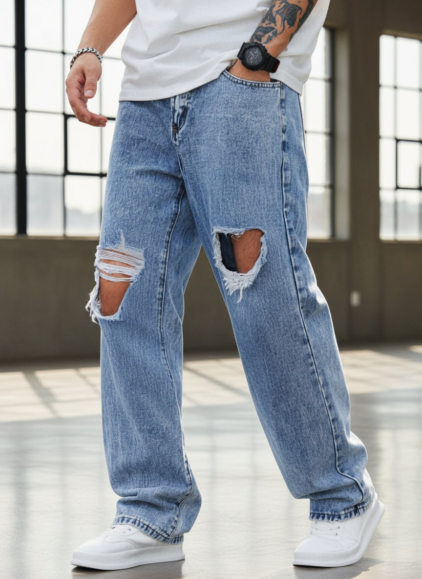 Jeans PDMX para hombre - Estilo Azules Rotos vanguardista
