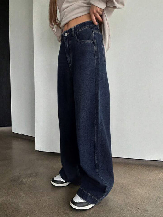 Boyfriend Jeans Baggy Azules Desgastados Mujer